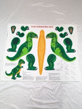 Cranston Print Works Cut And Sew T-Rex Dinosaur Fabric Panel Crafting Sewing